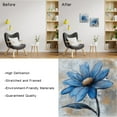 thumbnail image 7 of Blue Daisies Oil Painting Framed Wall Art Visual Art Decor | 12"x12" Each (2 Panels) Vibrant Floral Canvas Ready-to-Hang with Inner Frame for Bedroom/Living Room Style Bohemian Home Decor Gift, 7 of 7