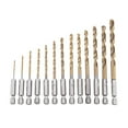 thumbnail image 2 of 13Pc HSS Titanium Coated Drill Bit Set with 1/4Inch Hex & 45Pcs Copper Wire Brush Wheel Sanding Accessories, 2 of 10