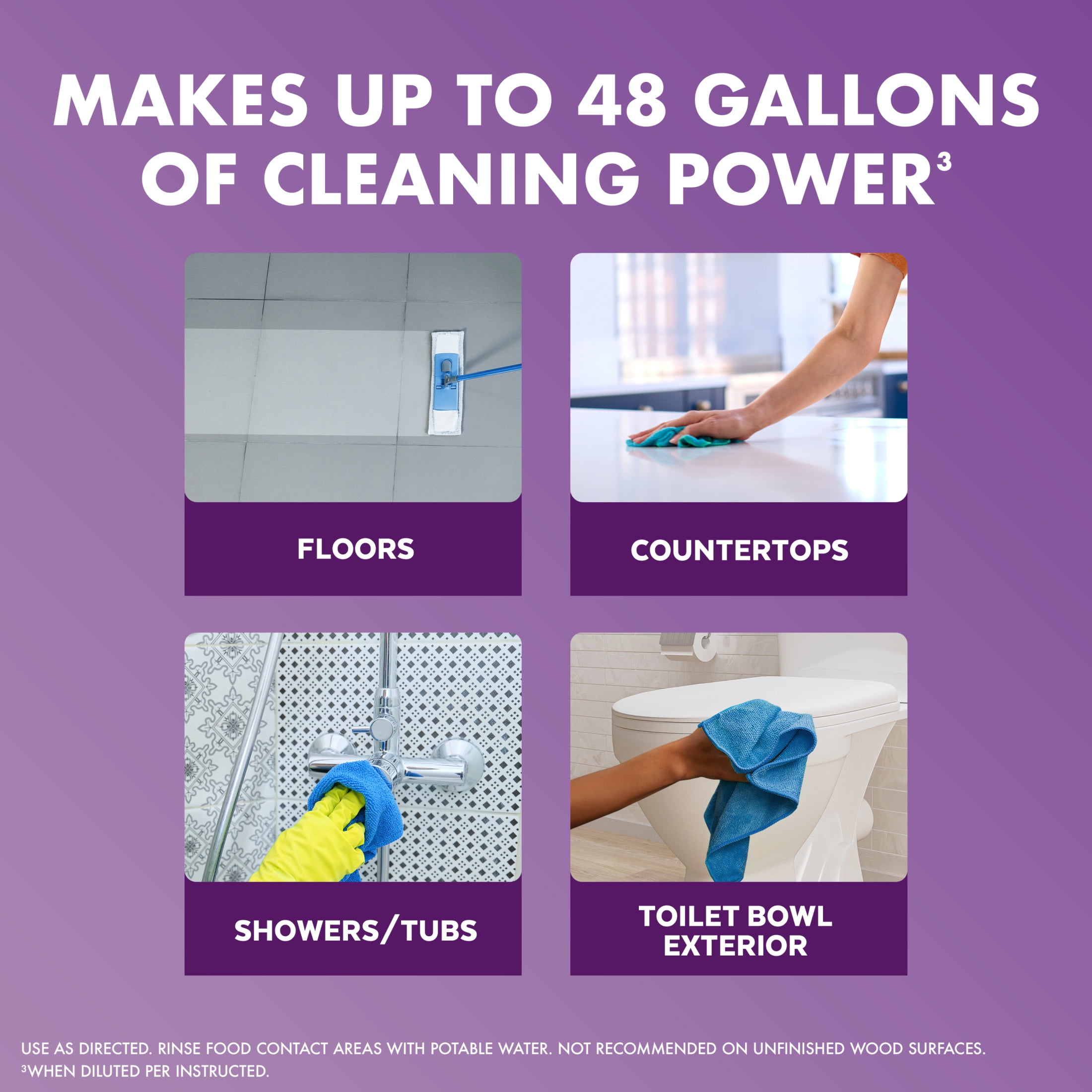 (9 pack) Lysol All Purpose Cleaner, 2X Concentrated Multi-Surface Disinfectant Floor Cleaner for Mopping Solution, for Bathroom & Kitchen, Lavender & Cotton Blossom, 48 fl oz