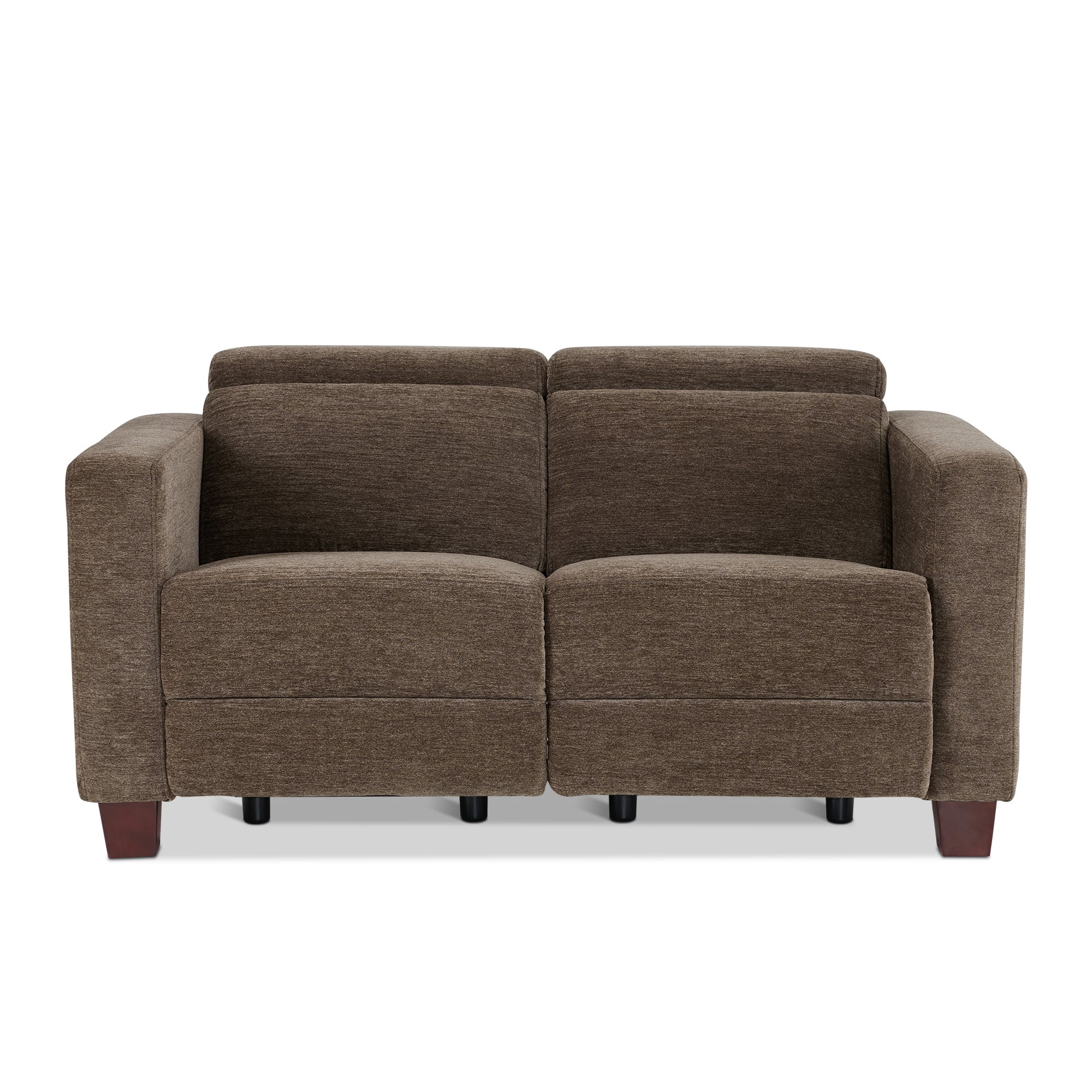 MCombo 62.2'' Wall Hugger Power Loveseat Recliner Sofa for Living Room, Office, Fabric, Coffee