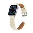 thumbnail image 4 of Sleektime Compatible with iWatch Band 38mm 40mm 41mm, Genuine Leather Band Strap Replacement Men Women Compatible with Apple Watch Ultra 2/1 SE Series 9 8 7 6 5 4 3 2 1,White, 4 of 6
