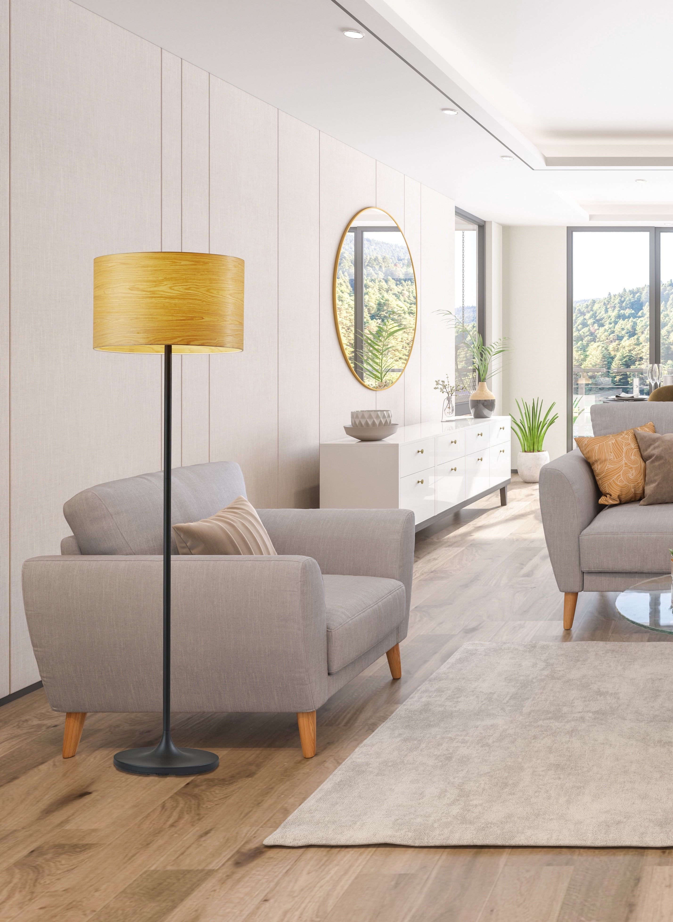 Adesso Oslo Floor Lamp, Matte Black