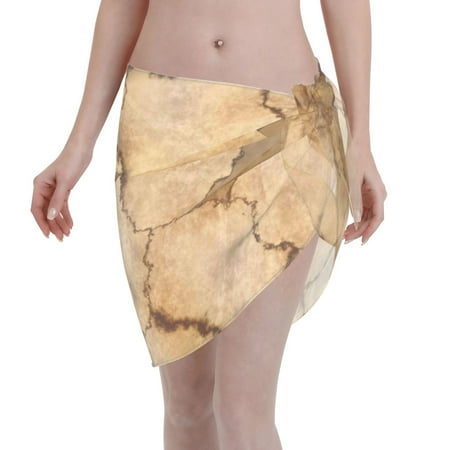 Adobk Women Beach Sarong Bathing Suit Stone Print Wrap Skirt Sheer Bikini Swimsuit Cover Ups For Swimwear