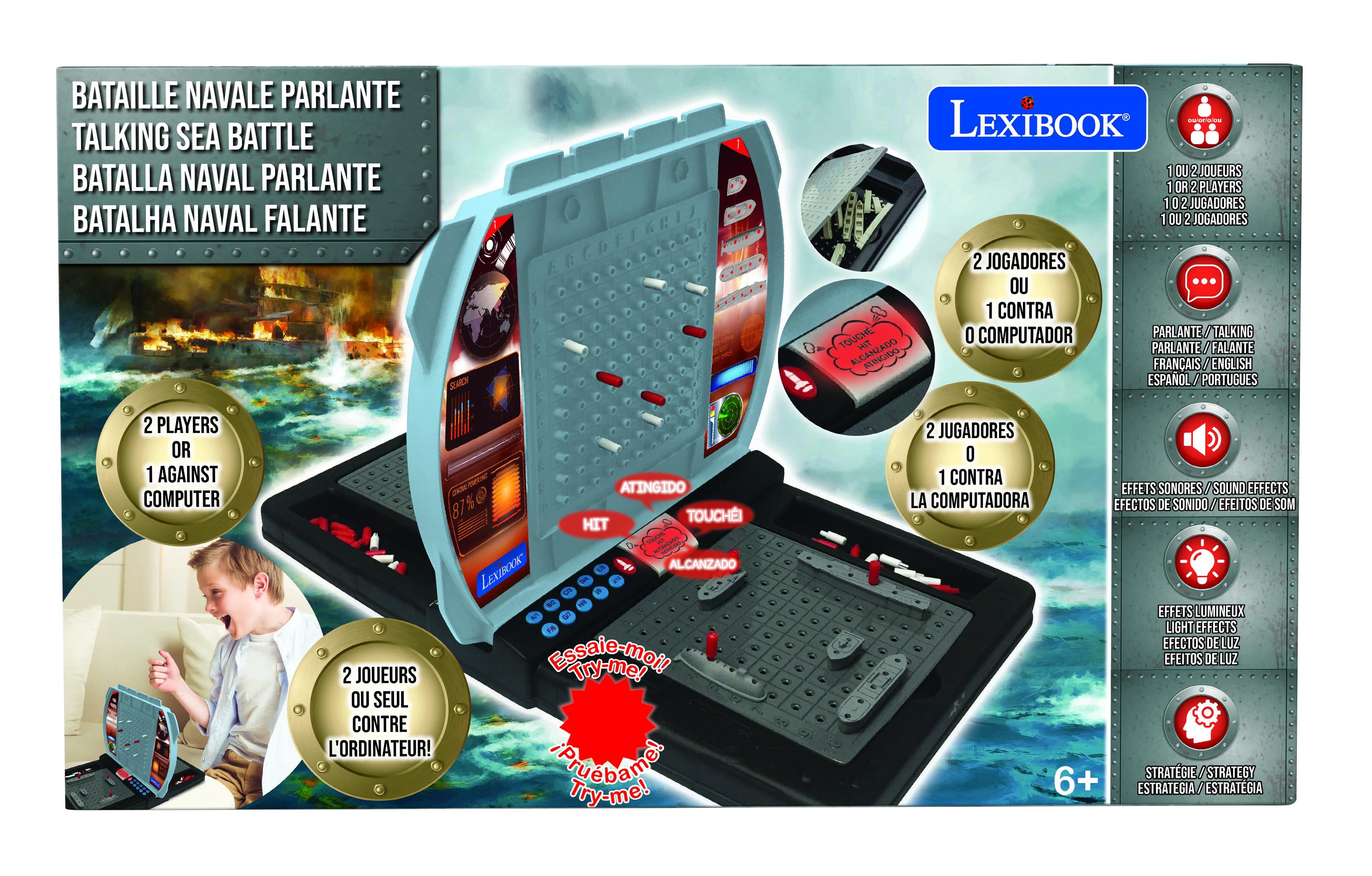 Lexibook Talking Sea Battle Electronic Board Game, Grey/Black