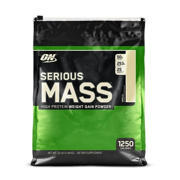 Optimum Nutrition Serious Mass Protein Powder, Vanilla, 50g Protein