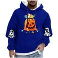 thumbnail image 2 of Yusimy Men's Hooded Sweatshirt Halloween Ghost Print Fleece-Lined Pocket Drawstring Long Sleeve Streetwear Cozy Winter Pullover, 2 of 5
