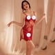 thumbnail image 4 of Gibobby Conjunto ropa interior mujer Tanga de Encaje Nueva Ropa Interior Sexy Lencería Tanga Flor Ropa de Dormir Sujetador de Íntimos Bustier Lingerie(Vino, Talla única), 4 of 5