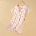 thumbnail image 2 of Weebloom Kids Pajamas Toddler Girls Nightgown Class Silk Long Style Mid Length Summer Sleepwear Nightwear Pjs Loungewear Pink 4-5 Years, 2 of 5