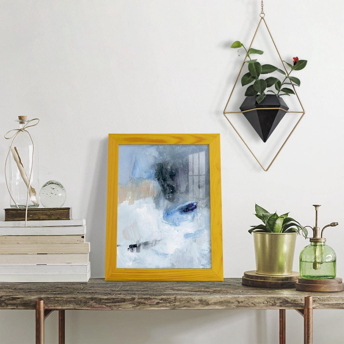 Welle II - Framed Print w/glass - Sunflower Yellow