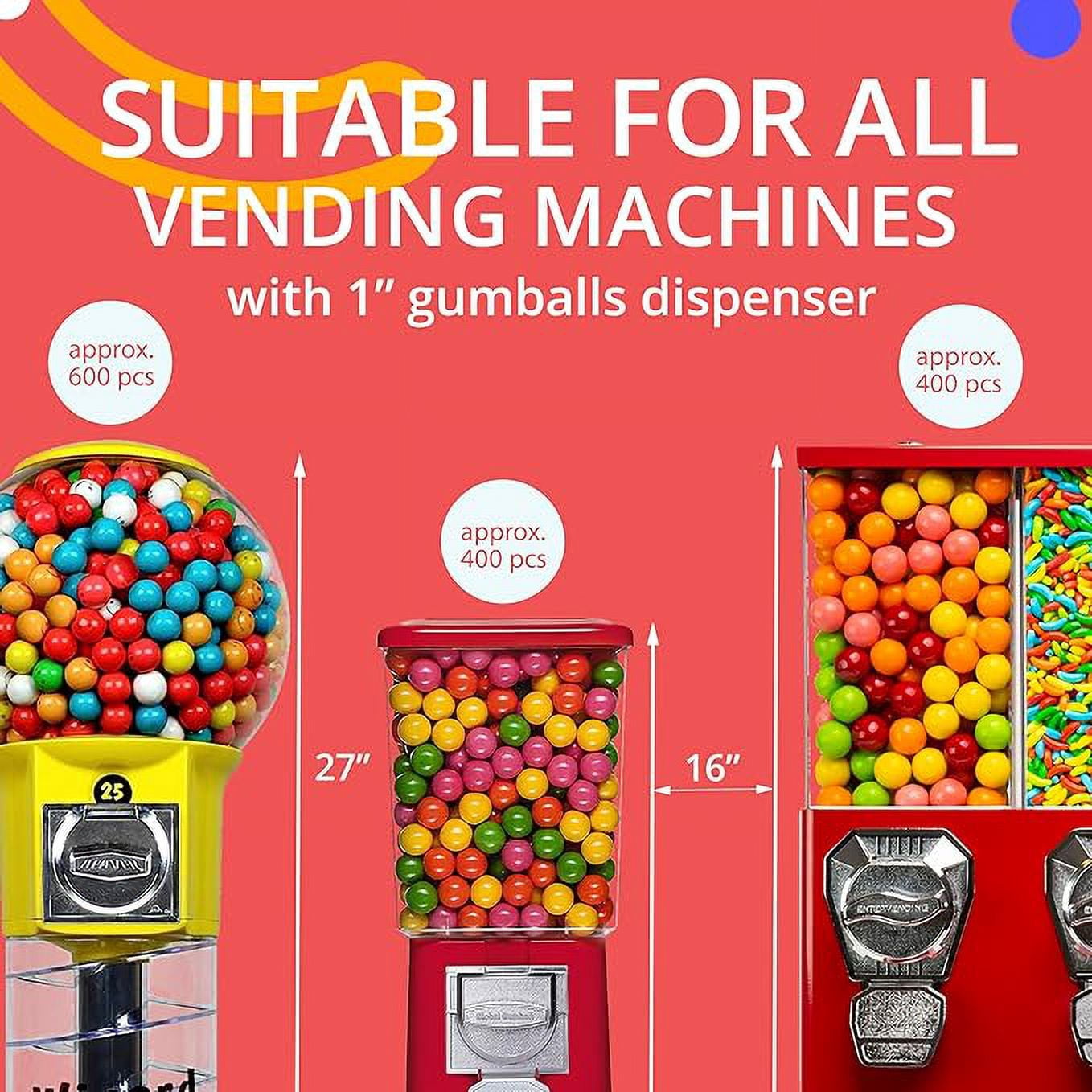 Gumballs for Gumball Machine - 1 Inch Large Gumballs - Cherry Flavored Bubble Gum Red Gumballs - 15 Lb Large Gumballs Bulk Box - 850 Pcs Gumball Machine Refills - Kids Gum - Gum Balls