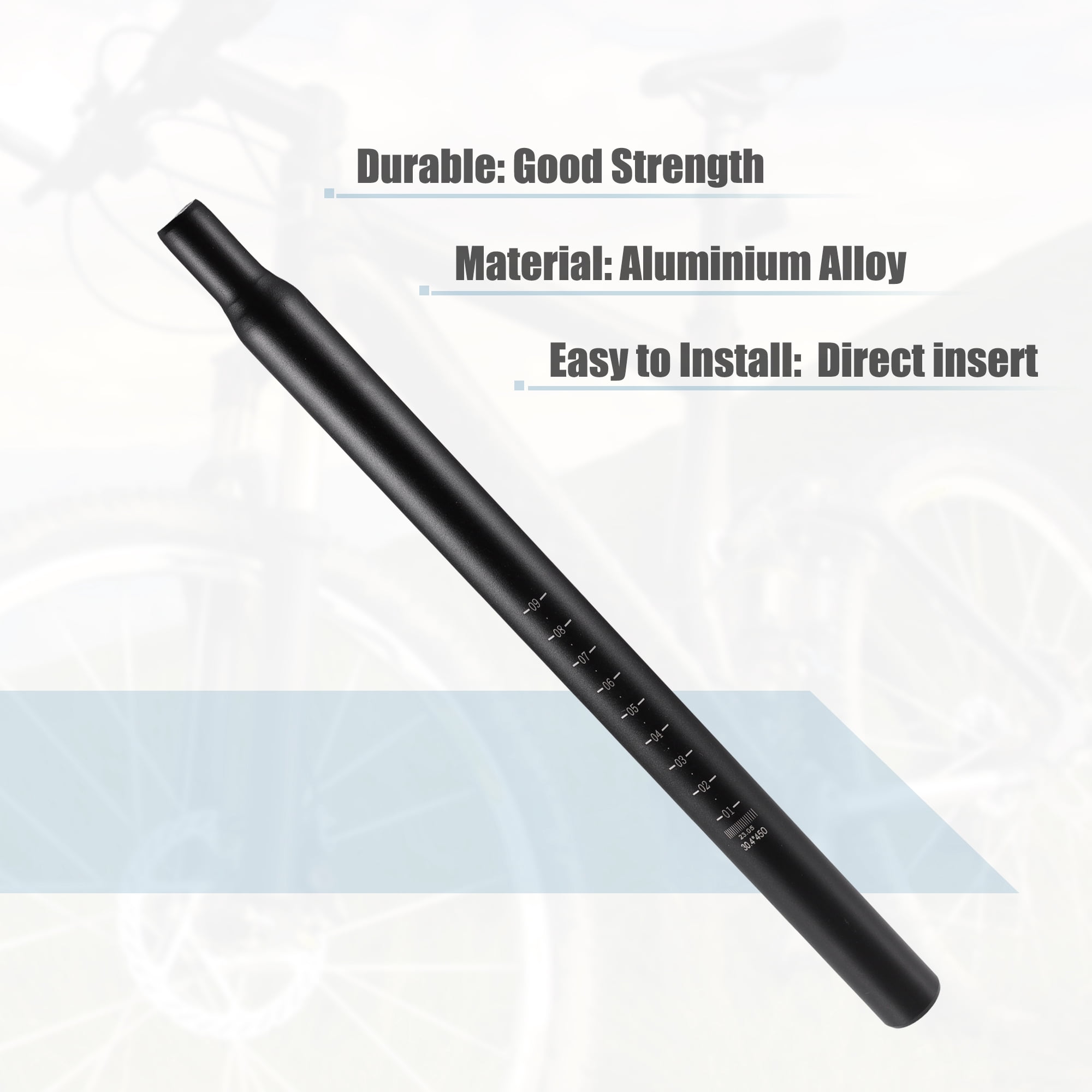 Unique Bargains Bike Aluminum Alloy Bicycle Seatpost Mountain Bike Saddle Pole 30.4x450mm