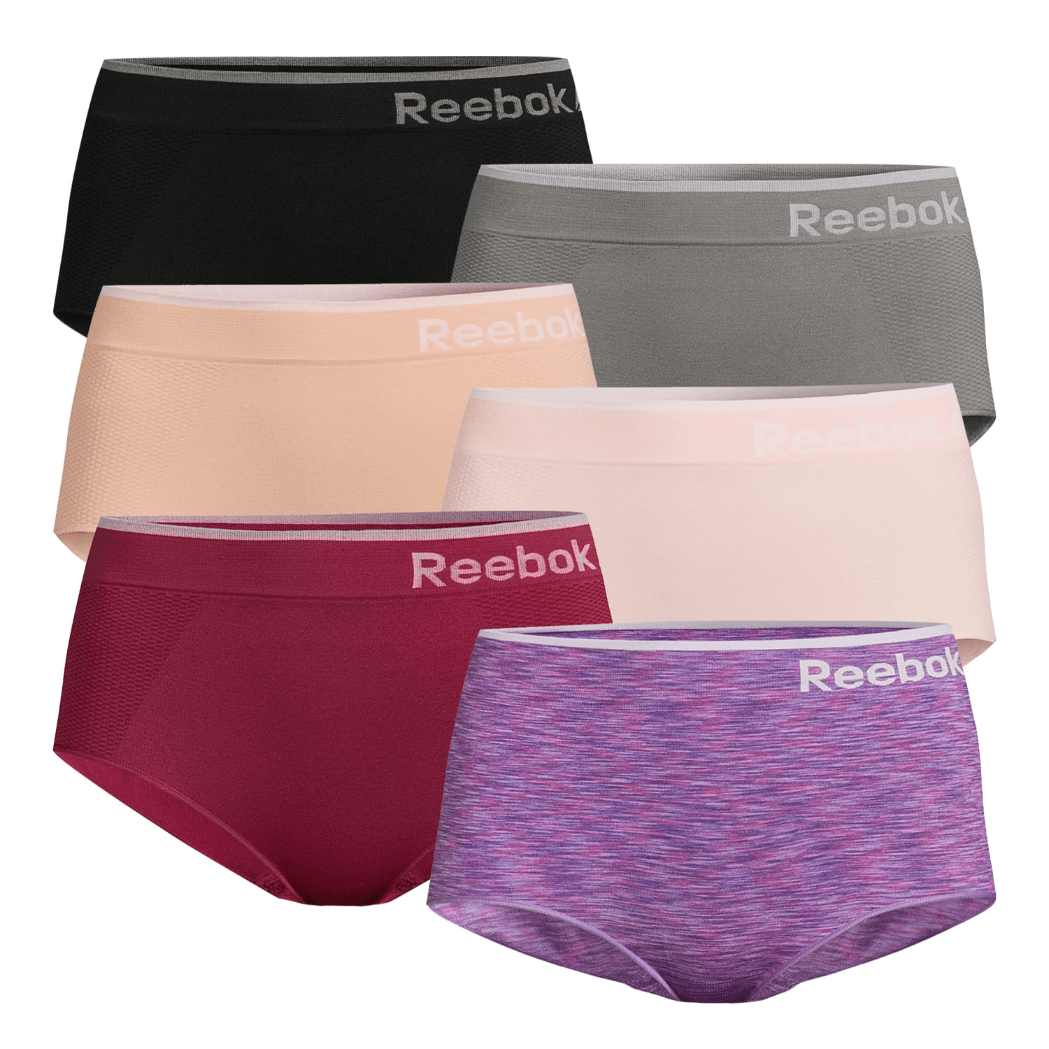 Reebok Women's Seamless Briefs, 6-Pack 