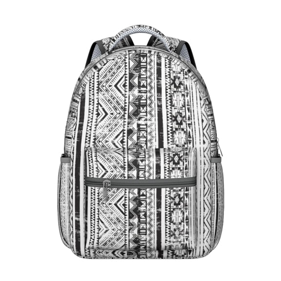 "Bohemian Laptop Backpack for College Students - 17” Laptop Compartment, Vintage Tribal Design, Durable Oxford Fabric, Spacious Campus Daypack for School, Work & Travel"