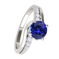 thumbnail image 3 of Aonejewelry 1.15 Ct. Halo Tanzanite and Diamond Engagement Ring Crafted In 14k Solid White Gold, 3 of 4