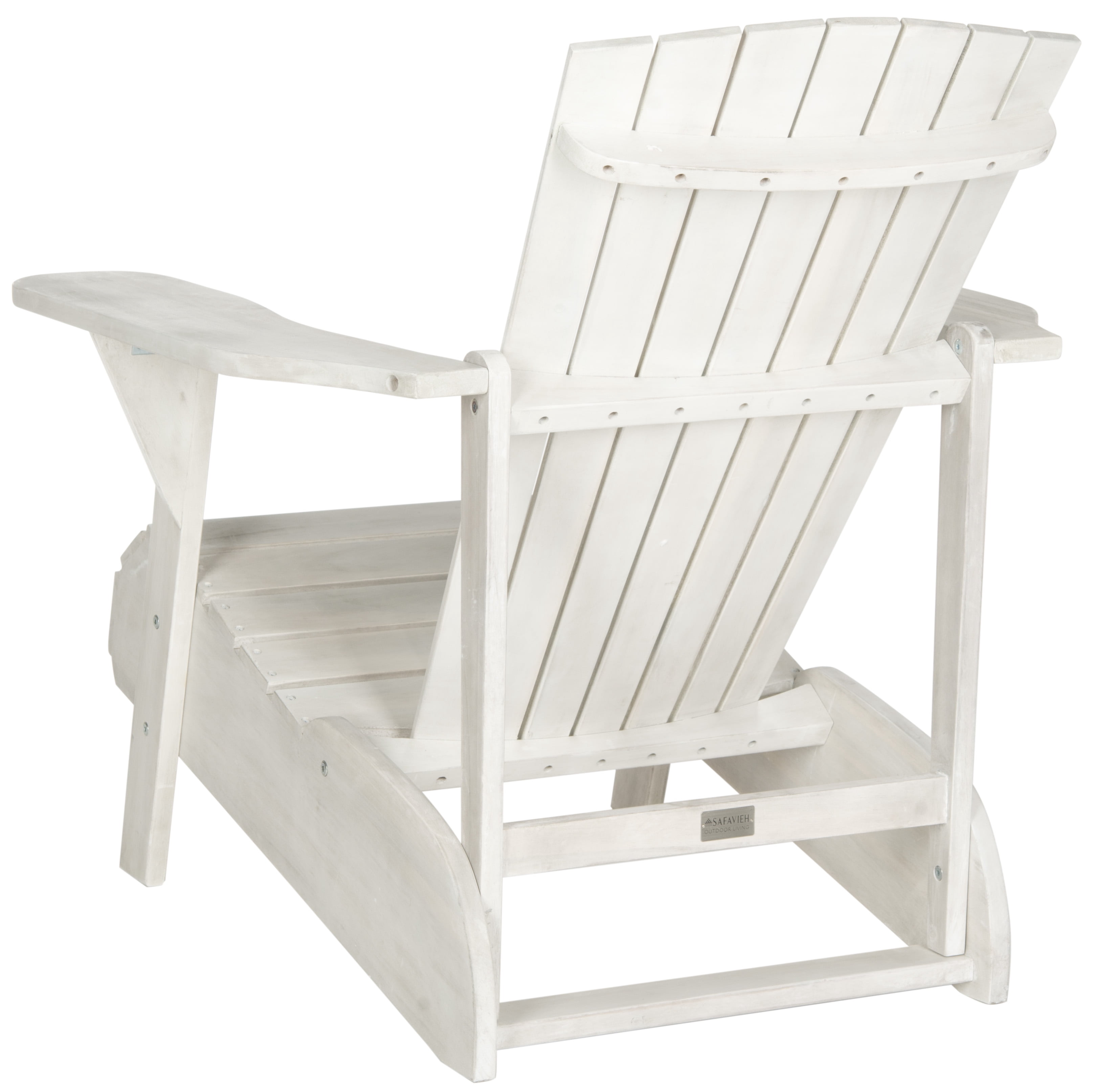 Safavieh Vista Outdoor Adirondack Chair w/ Wine Glass Holder - White