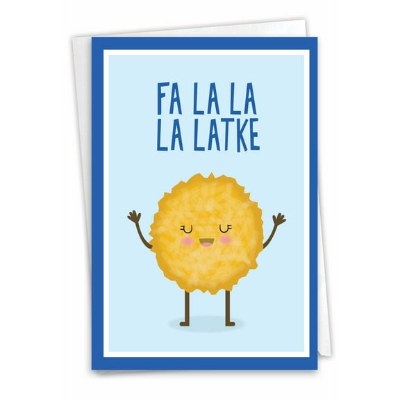 The Best Card Company Funny Chanukah Greeting Card with 5 x 7 Inch Envelope (1 Card) Jewish Holiday Cards Holiday Miracles Latke C9553EHKG