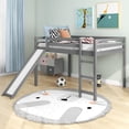 thumbnail image 1 of Clearance! Loft Bed with Slide, Multifunctional Design, Full (Gray), 1 of 9