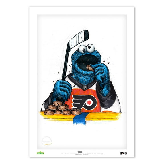 Cookie Monster Philadelphia Flyers 14" x 20" Sesame Street Limited Edition Fine Art Print