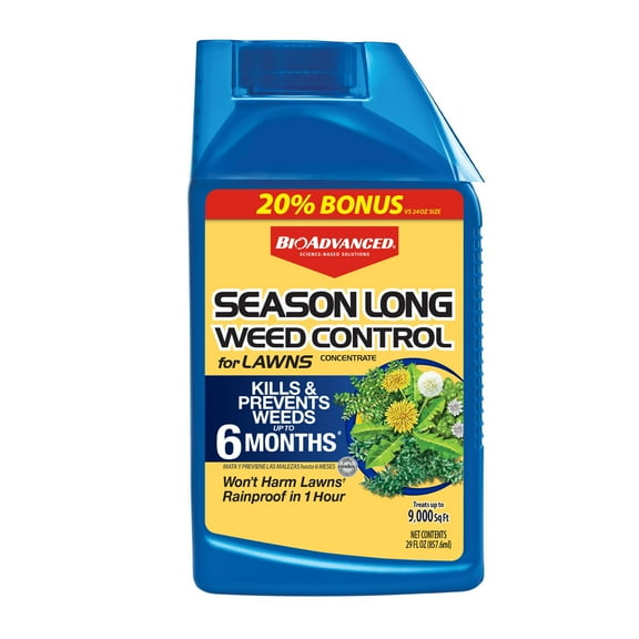 BioAdvanced Season Long Weed Control for Lawns, Concentrate, 29 oz, 9,000 Sq Ft