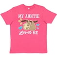 thumbnail image 3 of Inktastic My Auntie Loves Me with Sloth and Hearts Youth T-Shirt, 3 of 5