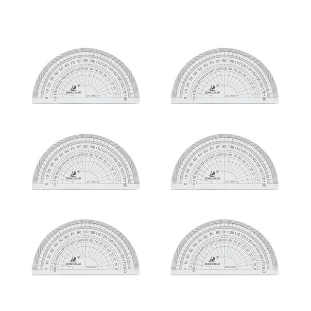 10pcs Clear Plastic Protractor Math Protractor 180 Degrees Protractor For Angle Measurement Student School Office Supply