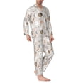 thumbnail image 2 of KLL Rabbit In Space Sleepwear Mens Flannel Pajamas,Long Cotton Pj Set, 2 of 7