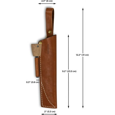 DASAW-BPS Knives Brown Belt Knife Sheath with Fire Steel – Leather Sheath for Fixed Blade Knife with Fire Starter – Outdoor Hunting Bushcraft Camping Fixed Blade Knives