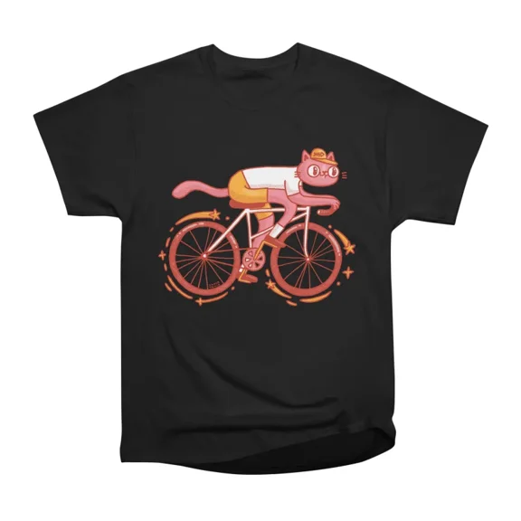 Biking cat T-Shirt Tee Gift For Him Merch For Her Apparel For Friend