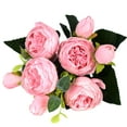 thumbnail image 5 of Walbest 1 Bouquet Vintage Artificial Peony Silk 5 Heads Flowers Bouquet Home Party Wedding Decoration, 5 of 7