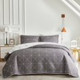 thumbnail image 2 of Juego de edredón UOZZI BEDDING reversible a cuadros blancos y grises Queen, 2 of 9