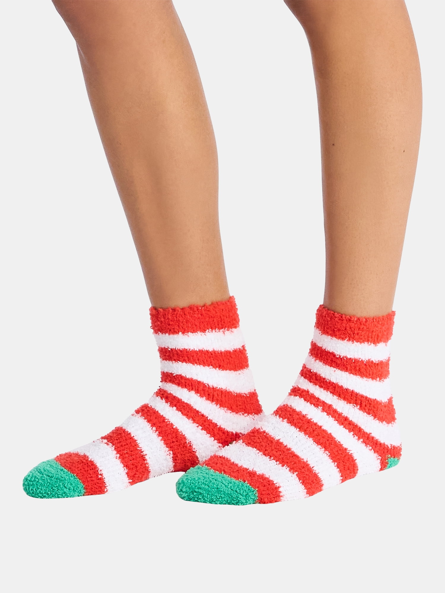 Peanuts Women's and Women's Plus Christmas Print Henley Sleepshirt and Plush Socks Set, 2-Piece, Sizes XS-3X