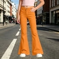 thumbnail image 2 of Uniform Pants for Girls Size 7 Flare Pants Dress Pants Kids School Uniform Bell Bottoms Back To School Clothes Orange, 2 of 6