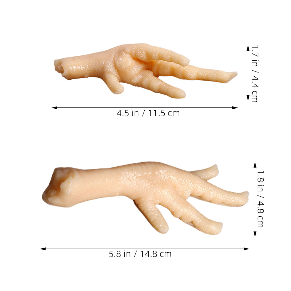 2 Pcs Imitation Chicken Feet Chicken Thigh Chicken Legs Simulated Food Table Decoration Fake Chicken Feet Child