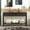 Espresso, variant on Rustic Entryway Console Table with 4 Drawers and Bottom Storage Shelf, Long, Narrow, Elegant Design Hallway Table with Wide Desktop, Solid Wood Sofa Table with Knobs & Square Legs, Turquoise Green