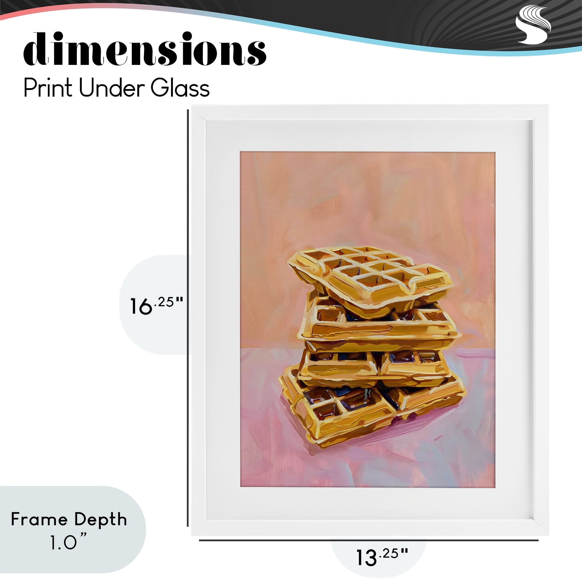 Stupell Industries Stack of Fluffy Waffles White Framed Print Under Glass, design by The Prints Vibe