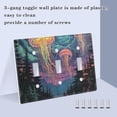 thumbnail image 3 of Yayeee Toggle Light Switch Wall Plate 3-Gang 6.37"x4.48" Decorative Outlet Cover, Psychedelic Jellyfish, 3 of 7