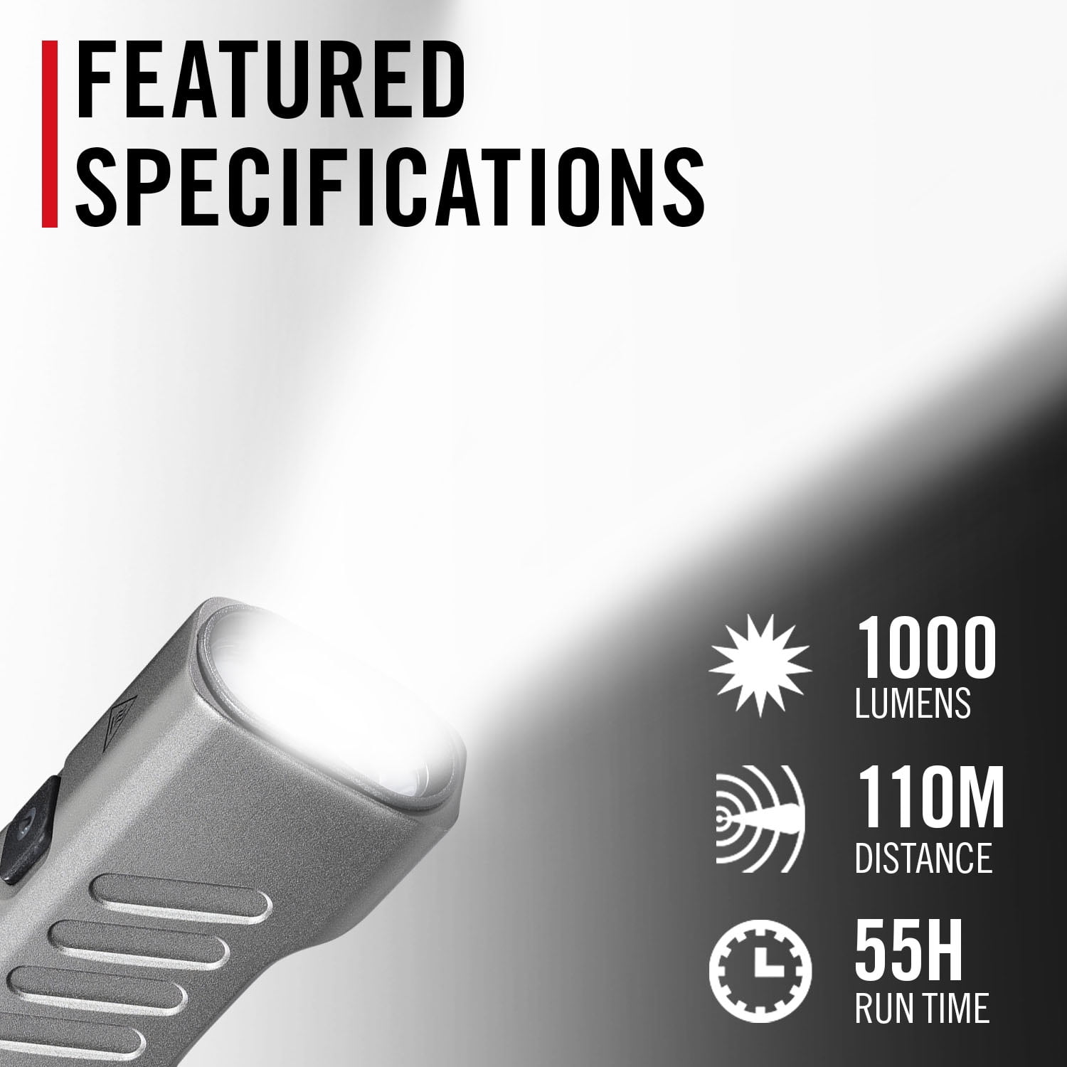 COAST SLAYER RED 1000 Lumen USB-C Rechargeable LED Flashlight