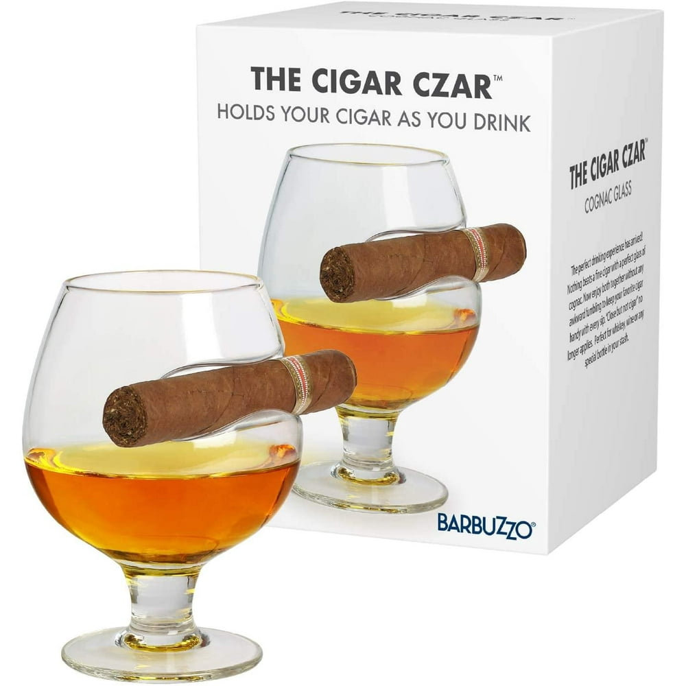 Cigar Czar 11oz Cognac Glass Brandy Snifter w/ Cigar Rest
