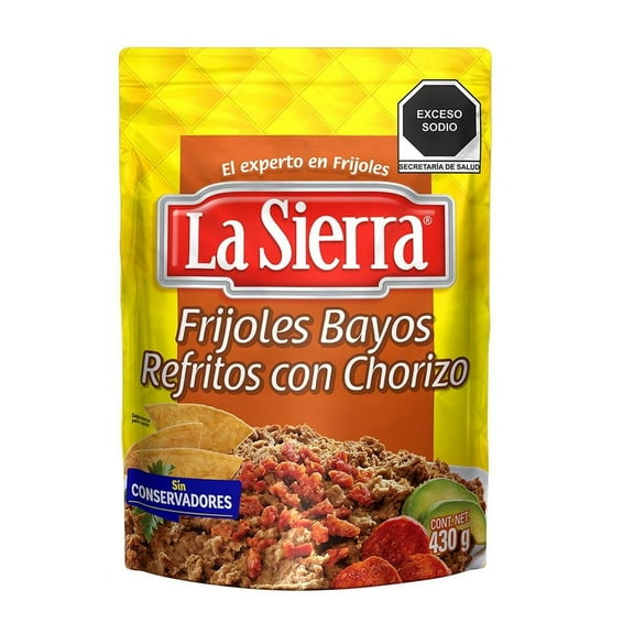 Frijoles bayos La Sierra refritos con chorizo 430 g