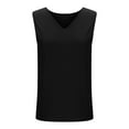 thumbnail image 3 of Vibrex Women's Solid Color Linen V-Neck Tank Fashion Solid Color Back Pleated Sleeveless T-Shirt Womens Loose Casual Tank Tops Sleeveless Summer Tops, 3 of 8