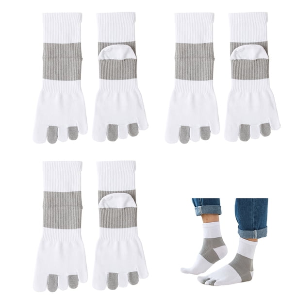 3 pares de calcetines cómodos de algodón puro con puntera dividida, calcetines deportivos, calcetines de algodón para exteriores para hombres y mujeres
