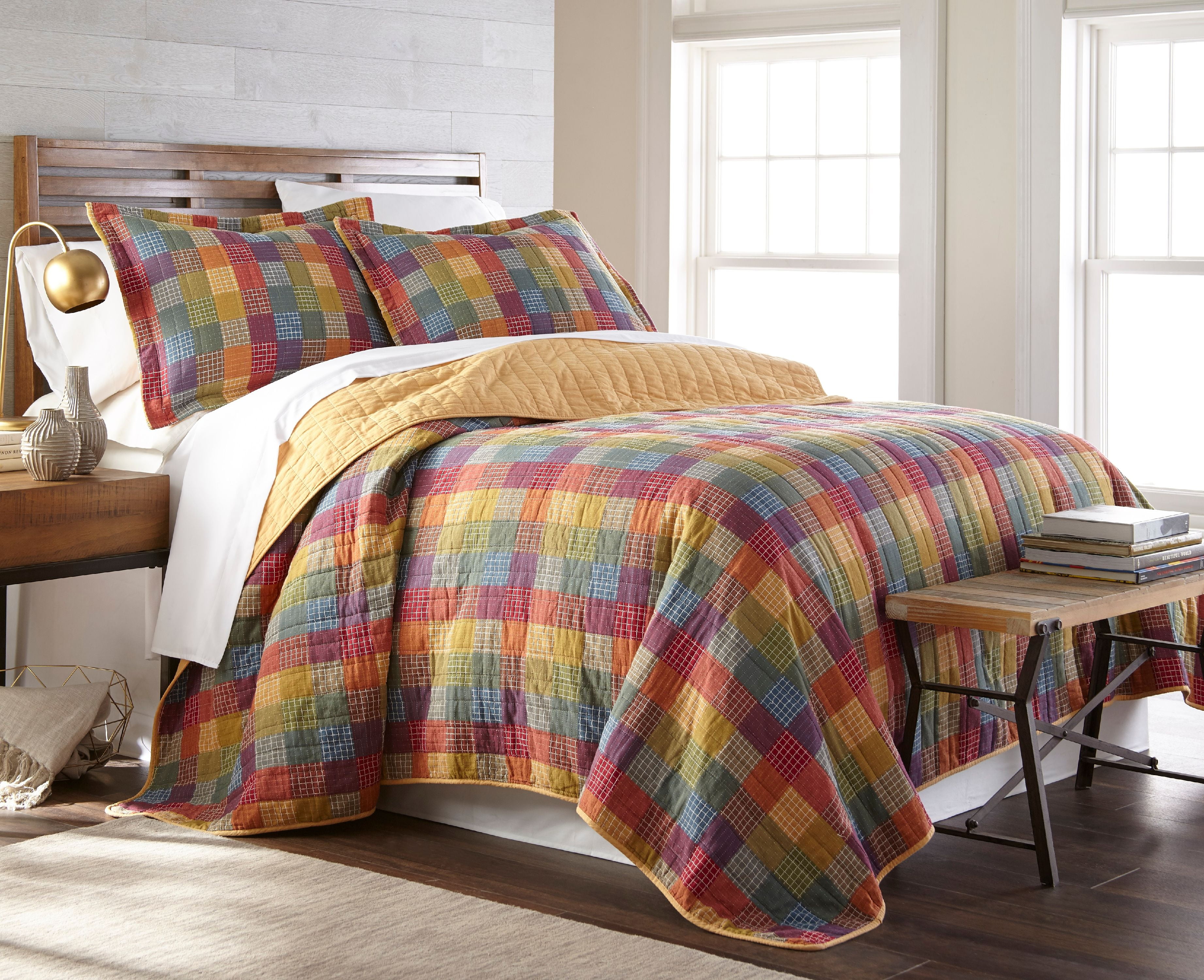 Sterling Creek Monaco 3 Piece Rustic Patchwork Reversible Vintage