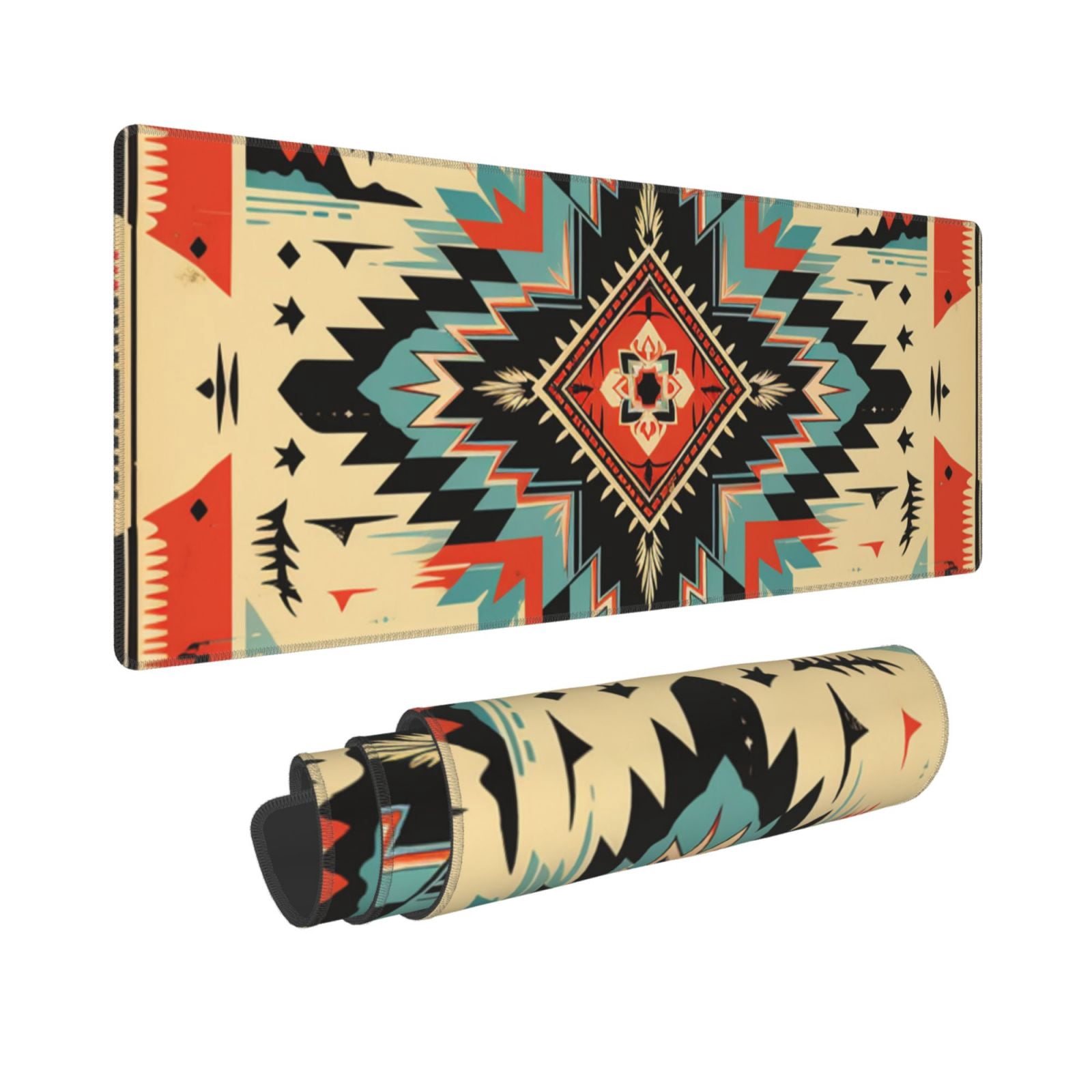 Southwest Native American Cool Vintage Mouse Pad Extended Large Gaming Mousepad Non-Slip Rubber Big Keyboard Desk Mat 31.5 X 11.8 Inch