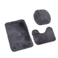 thumbnail image 1 of Billuyoard Alfombra de baño de felpa Premium de poliéster, 3 uds., aplicación amplia, costura fina, inodoro que no se desprende Juegos de accesorios de baño gris oscuro, 1 of 6