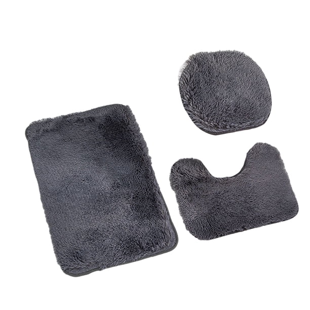 Advancent 3 pack/lote alfombra de baño suave y segura de secado rápido buena sensación de paso fondo antideslizante sin daños Juegos de accesorios de baño gris oscuro