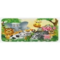 thumbnail image 1 of Animal Kitchen Mat, Animals in Jungle Giraffe Panda Bear Pig Lion Hippo Animation Cartoon Art, Plush Decorative Kitchen Mat with Non Slip Backing, 47" X 19", Multicolor, by Ambesonne, 1 of 1