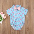 thumbnail image 2 of Coduop Infant Baby Boy Summer Gentleman Bowtie Short Sleeve Romper Bodysuit Jumpsuit, 2 of 6
