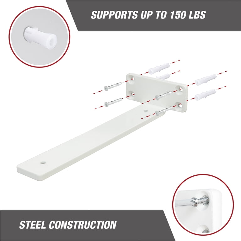 Hyper Tough 10x4 Floating Shelf Bracket, White photo 6