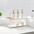 thumbnail image 5 of 3-Tier Rolling Utility Cart with Wheels, Metal Slim Storage Cart, Multifunctional Organizer for Kitchen, Office, Bathroom, Narrow Spaces, White, 5 of 8