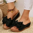 thumbnail image 2 of Mostsola Slides for Women Cute Bowknot Wedge Sandals Platform Slip on Shoes Beach Dress Shoes, 2 of 9